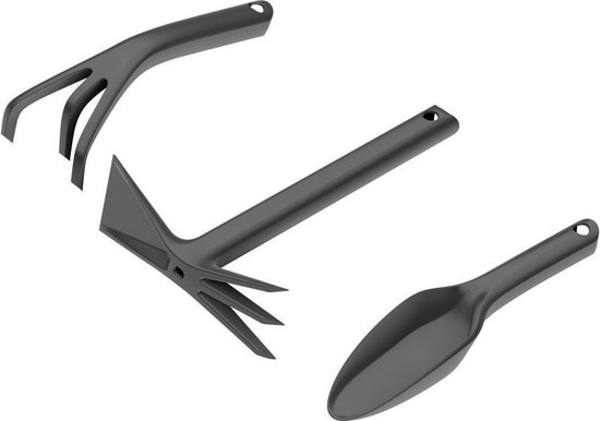 Cellfast 3-delige set plantschep, cultivator, dubbele schoffel - Zwart van Cellfast