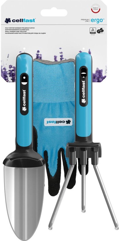 Cellfast IDEAL - Tuingereedschapset: Set van: schop/ handschoenen en hark voor tuin van Cellfast