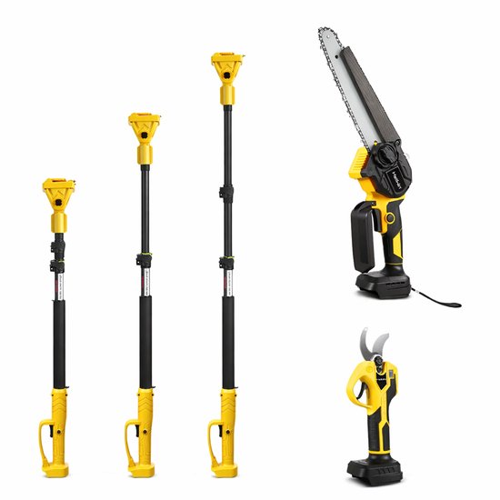 Cellista 4-in-1 Snoeigereedschap 18V - Telescopische Kettingzaag - Elektrische Snoeischaar - Tuinzaag - 185cm Verstelbaar van Merkloos	