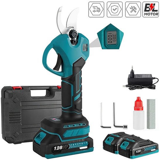 Cellista Elektrische Snoeischaar 18V Accu - Accu Snoeischaar 30mm - Takkenknipper - Tuinschaar Elektrisch - Met 2 Accu's - Tuingereedschap