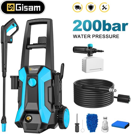 Cellista Hogedrukreiniger 200 Bar - 2200W - 2900 PSI - Elektrische Hogedrukspuit - 8m Slang - Verstelbare Spuitmond - Autowasser met Schuimlans