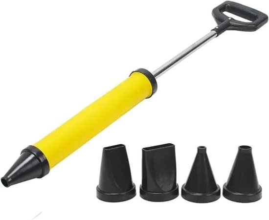 Cement Breeuw Gereedschap - Voeg Applicator - Muren Afwerken - Met 4 Nozzles - 62cm Lengte - Geel