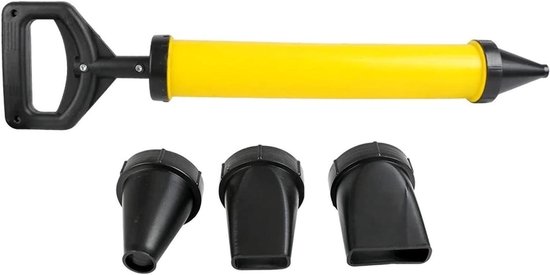 Cement Breeuw Gereedschap - Voeg Applicator - Muren Vullen - Met 4 Nozzles - 64 cm Lengte - Geel