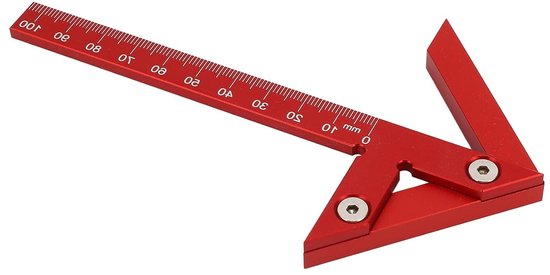 Center Gauge 105mm 45° 90° Aluminium Lineaal en Meetpen voor Houtbewerking en Precisie Metingen