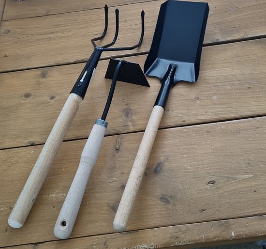 Centi Tuingereedschap 3 delige set met Plantschep - Handcultivator - Schoffel van Centi