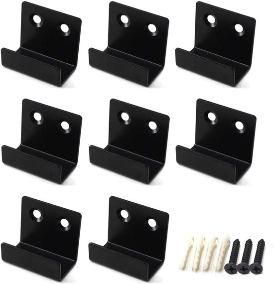 Ceramic Tile Display Bracket Hanger Stainless Steel Wall Mounted Hook Black (Pack of 8) van Yankario