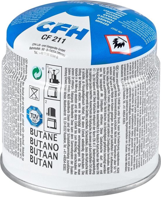 CFH 190 Gram Prikvulling - Butaangas - gaslfes van CFH