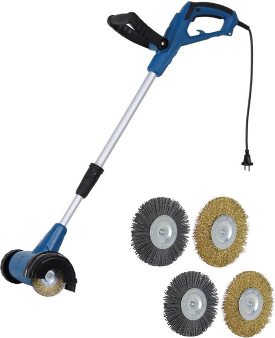 CFH Elektrische voegenborstel EFB-675 met 4 onkruidborstels Telescopische steel Blauw/Zilver van CFH