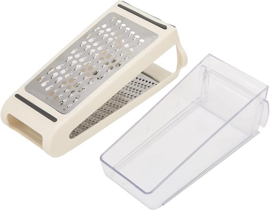 Cheese Grater Double Sided Removable Container ABS PS Material and PS Material Handles Box Grater, Food Grater with a Clear Container for Cheese Vegetables Garlic and Ginger van Merkloos	