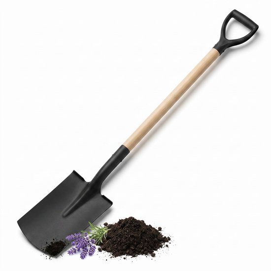 Cheqo® Schep met Houten Steel en D-greep - Tuinschep voor Graven en Planten - Schop voor Tuin - Steekschop - Tuinspade - Tuingereedschap voor Tuin en Moestuin - Grafschep - Spade - Plantenschep voor Groentetuin en Bloementuin van Merkloos	