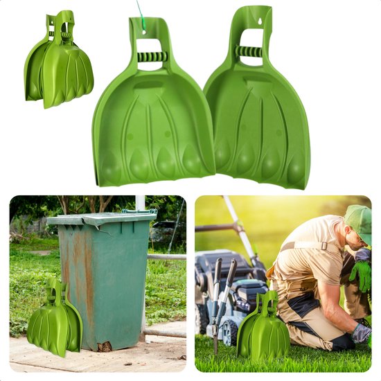 Cheqo® Schephanden - Bladscheppen - Hark - Bladschepper - Bladverzamelaars Set - Kunststof Groen - Inclusief EBOOK van Cheqo