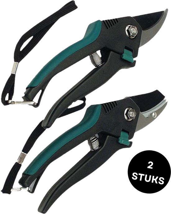 Cheqo® Snoeischaren Set - Snoeischaar - Bloemenschaar - RVS - Extra Grip - 15mm doorsnede - 2 Stuks van Cheqo