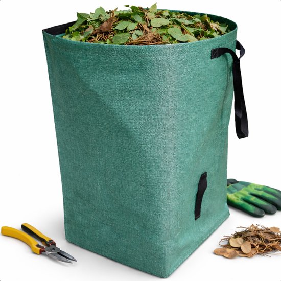 Cheqo® Tuinafvalzak - Tuinzak - Tuinafval Zak - Tuinafvalzak Opvouwbaar - Opvouwbare Tuinafvalzak - Tuinafvalzak Groen - Groene Tuinafvalzak - Tuinzak Groen - Groene Tuinzak - Tuinafvalzak Met Bodem van Merkloos	