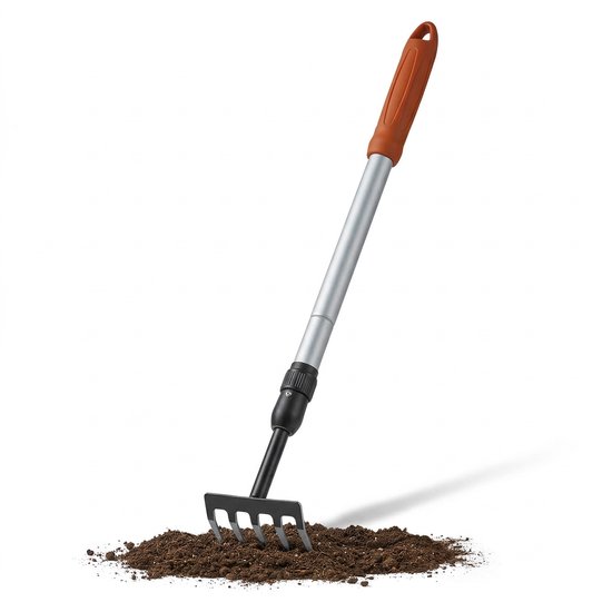 Cheqo® Tuinhark - Tuincultivator - Cultivator Hark - 5 Tands Cultivator - 5 Tands Hark - Tuinhark 5 Tands - Tuinhark Verstelbaar - Tuinhark voor Bladeren - Tuinhark voor Tuinafval van Merkloos	
