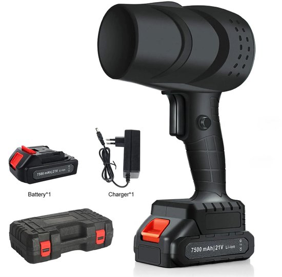 Cherrys Finds - Draadloze Turbo Luchtblazer - Draadloze Luchtblazen - 36000 RPM – Krachtige Elektrische Bladblazer - Stofblazer – 21V Accu – Auto Droger - PC Reiniging - Bladeren Verwijderen - Stofverwijderaar - Zwart