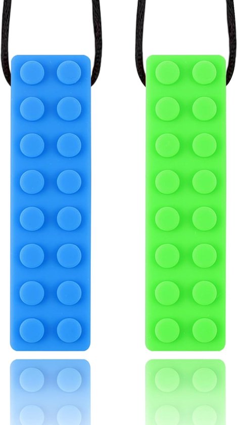 Chew Chain - 2 Pcs Sensory Necklace - Teether Chew Toys voor Kinderen - Beste Autism Tools - Chew Pendant voor Jongens en Meisjes van Merkloos	