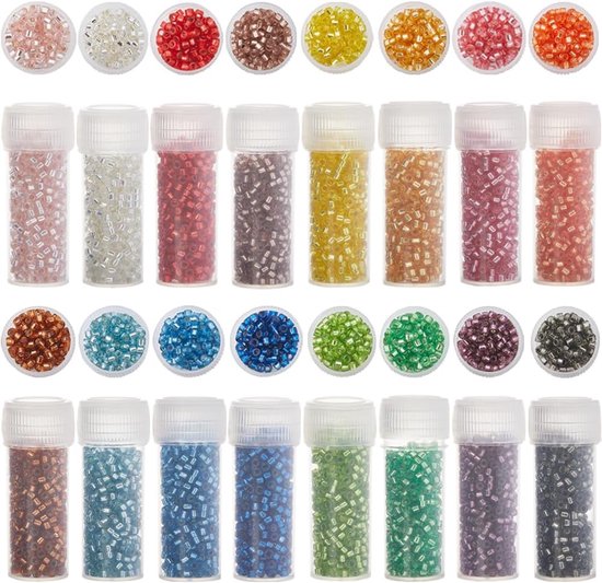 Cilindrische rocaillekralen - 80 g - 2 mm - glazen rocaillekralen - grote hoeveelheden - glaszaden - pony - mini-zaadkralen - kleine glazen kralen voor het knutselen van PandaHall