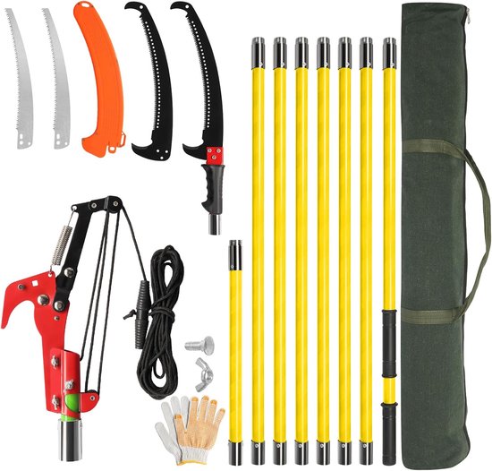 CINK & Co® Telescopische Takkenschaar met Takkenzaag - Handbediend - Bereik 2-8 m - Geel