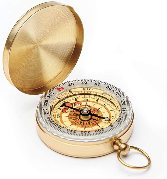 Clamshell Orienteering Compass - Vintage Pocket Waterproof Luminous Navigation - Natuur - Hiking van Merkloos	