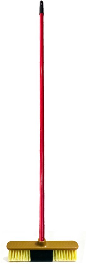 Clean Bezem met Steel - 132x28 cm - Binnenbezem - Voor Parket & Laminaat - Kamerveger - Zaalveger - Zachte Bezem - Straatbezem - Binnen Bezem - Geel - Ergonomische Huishoudbezem - Krasvrije Veger voor Gladde Vloeren - Fijnhaar Zachte Borstel van Merkloos	