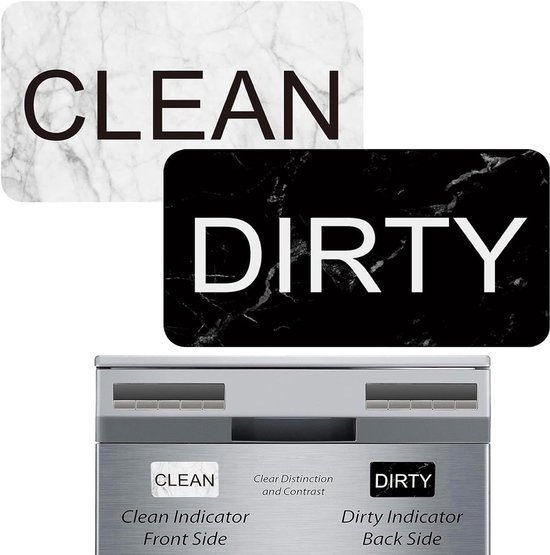 Clean Dirty Sign Indicator - Magnet voor Vaatwasser - Reversible Plate Wit/Zwart - Keuken Magneten van Merkloos	
