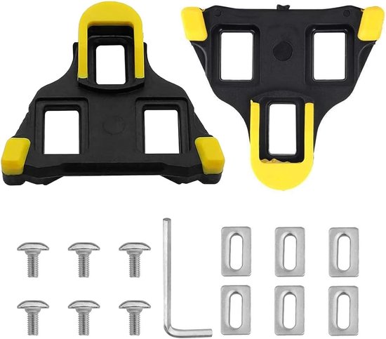 Cleats 2 Pieces Pedals voor Road Bike Pedal Plates Indoor Cycling - Compatibel Shimano SPD-SL Pedal System voor Mannen en Vrouwen Fietsschoenen - SM-SH11-6° van Merkloos	