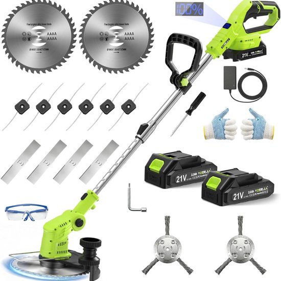 CLVP® Grasmaaier Elektrisch - Grastrimmers met Accu - Licht Groen