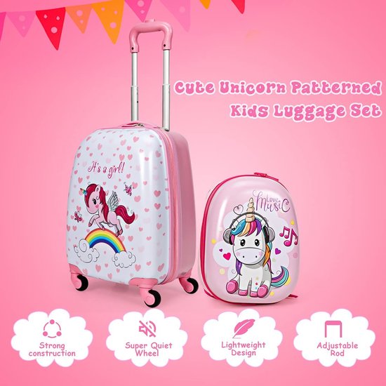 Coast Set 2 Baggage set - 40 cm rugzak - 32 cm koffer - Roze van $