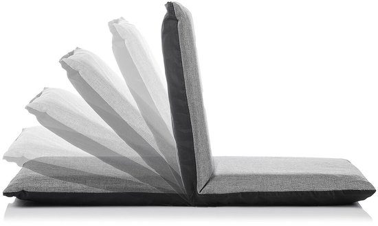 Coast vloerstoel vloer fauteuil met 6-stappen verstelbare rugleuning game fauteuilgevulde grijs van Merkloos	