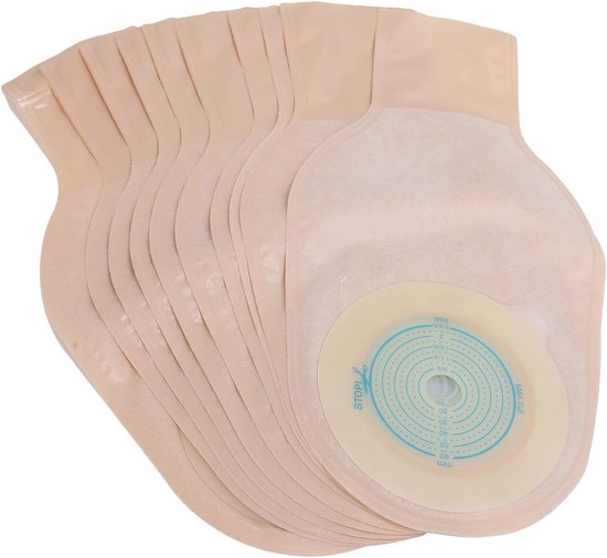 Colostomy Bag - 10 Packs Ostomy Bag - One Piece Disposable Drain Bags - Ostomy Supplies - Drainable Colostomy Care Bag voor Illeostomy - Ostomy Care - Ileostomy van Merkloos	