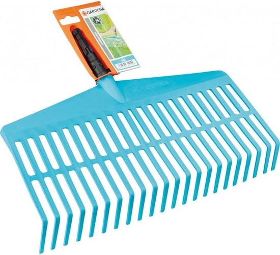 combisystem gazonhark: Handige tandhark voor het aanvegen van bladeren en gemaaid gras, met robuuste kunststof tanden, werkbreedte 43 cm (3101-20) van GARDENA