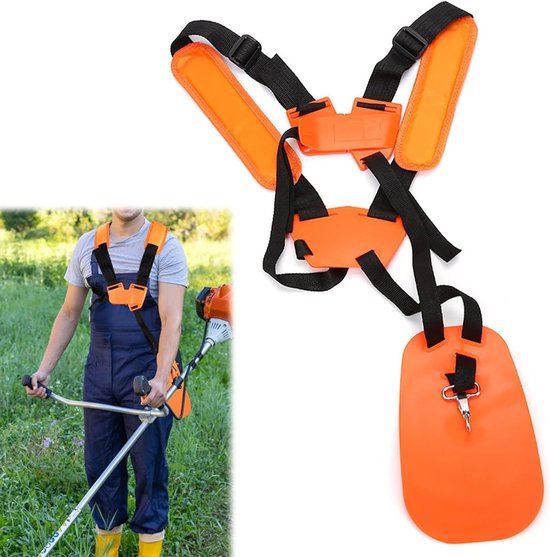 Comfortabele Schouderband voor Grastrimmer en Bosmaaier, Ideaal voor Tuinwerk, Verhoogt Efficiëntie en Draagcomfort, Oranje