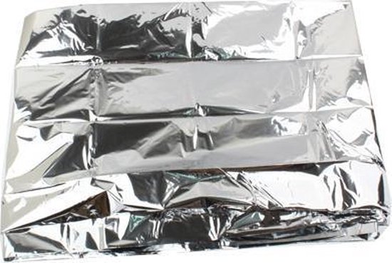 Compact lichtweight Aluminized Windproof Emergency Blanket (Afmeting: 130x210cm)(zilver) van Merkloos	