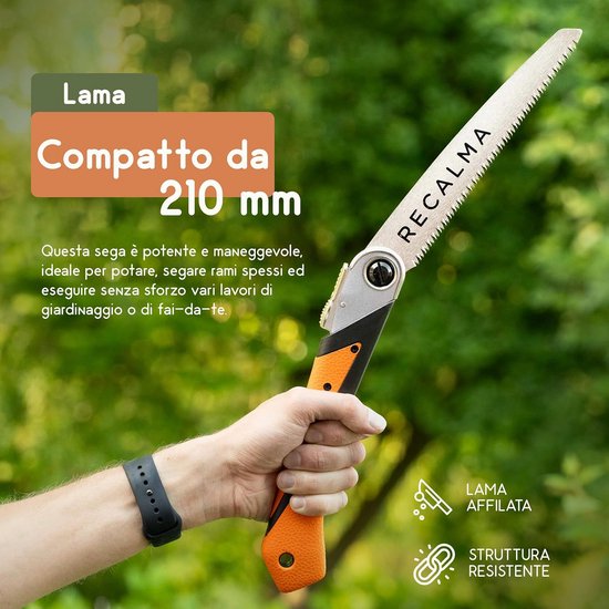 Compacte Handzaag voor Tuinieren en Outdoor - 210 mm SK5-stalen Blad met Veiligheidsvergrendeling van Merkloos	