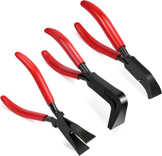 Compacte vouwtang set van 3 stuks, ideaal voor dakdekkers, met 0, 45 en 90 graden hoeken, gemaakt van koolstofstaal en 22 mm breed