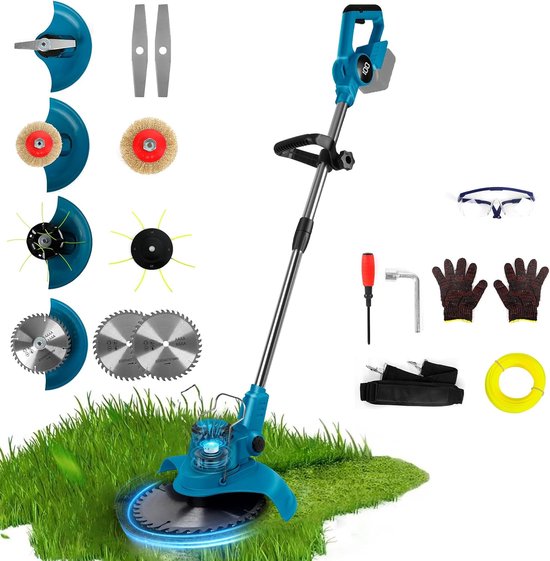 compatibel met Makita 18 V accu, 4-in-1 borstelloze grastrimmer, 20 cm maaibreedte, verstelbare handgreep, 99-135 cm, telescoopstang voor tuin, gazon, struik