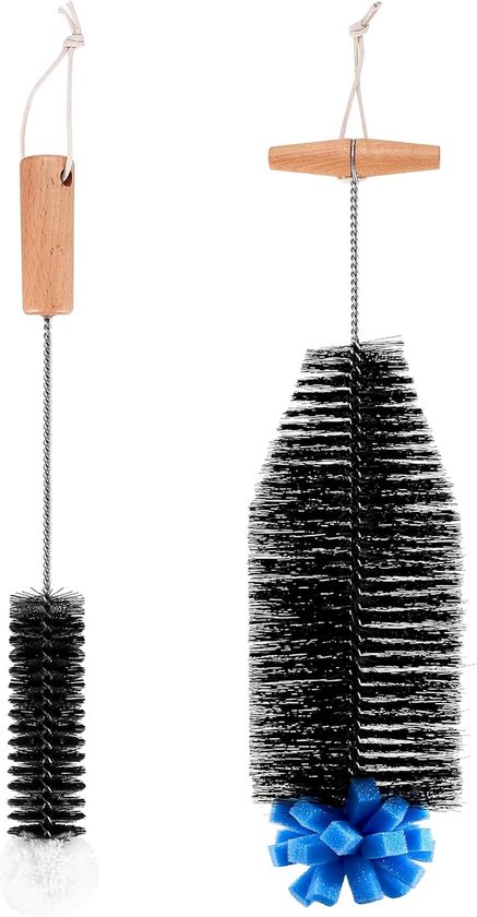 compatibel met SodaStream flessenreiniger, borstel, reinigingsborstel voor glazen flessen, drinkflessen, flessenborstel, sponsborstels, 2 stuks