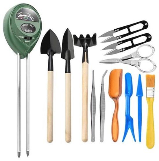 Complete Bonsai Gereedschap Set voor Tuinliefhebbers - Mini Tuingereedschap met 13 Essentiële Tools van Merkloos	