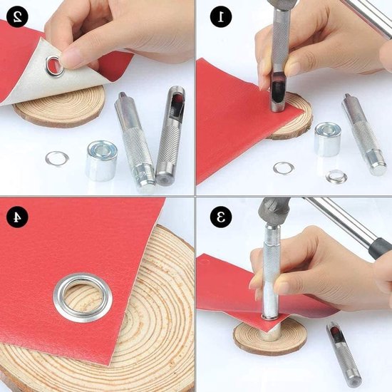 Complete Grommet Tool Kit met 100 Sets Oogjes en Opslagdoos - Ideaal voor Handwerken en Creatieve Projecten