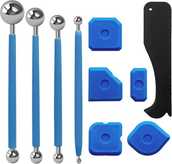 Complete set van 10 gereedschappen voor het verwijderen van voegen, inclusief metalen ball pullers en siliconen verwijderaar voor badkamer en keukentegels