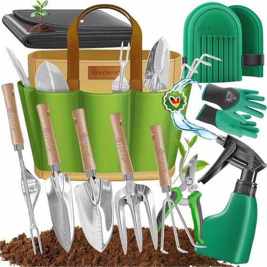 Complete Tuingereedschapsset - 10-delig met Ergonomische Handgrepen en Waterdichte Tas van Merkloos	