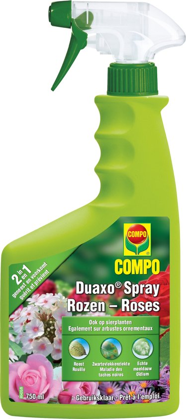 COMPO Duaxo Spray Rozen - tegen ziektes op rozen en andere sierplanten - geneest en voorkomt - spray 750 ml