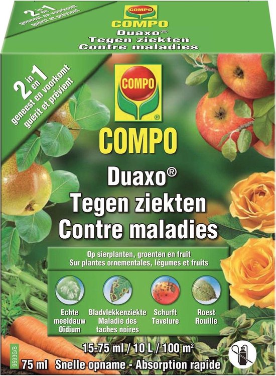 COMPO Duaxo Ziekten - tegen ziektes op sierplanten - snelle absorptie - geneest en voorkomt - doosje 75 ml van Merkloos	