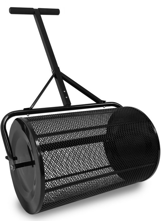 Compost Strooier 80L - Gazon Strooier & Meststrooier - Tuinstrooier voor Compost, Graszaad & Mest - Stalen Constructie - Tuin Strooiwagen van Merkloos	