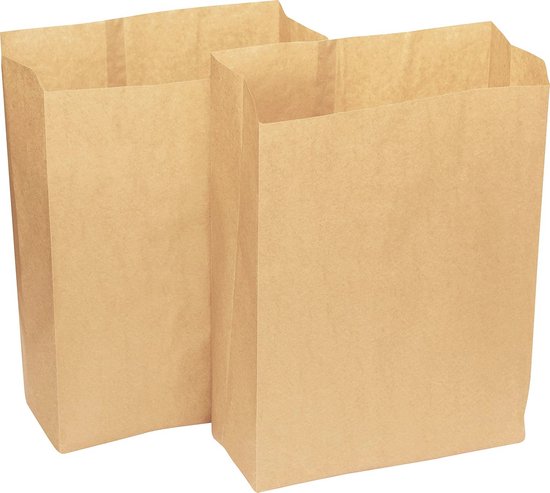 Composteerbare papieren emmerzak en voedselbox inlay - 25 liter - biologisch afbreekbare zakken van Merkloos	
