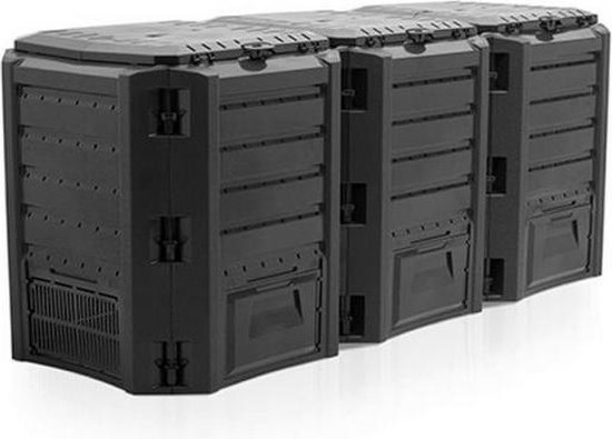 Compostsysteem zwart 1200 liter - 3 vaten van Merkloos	