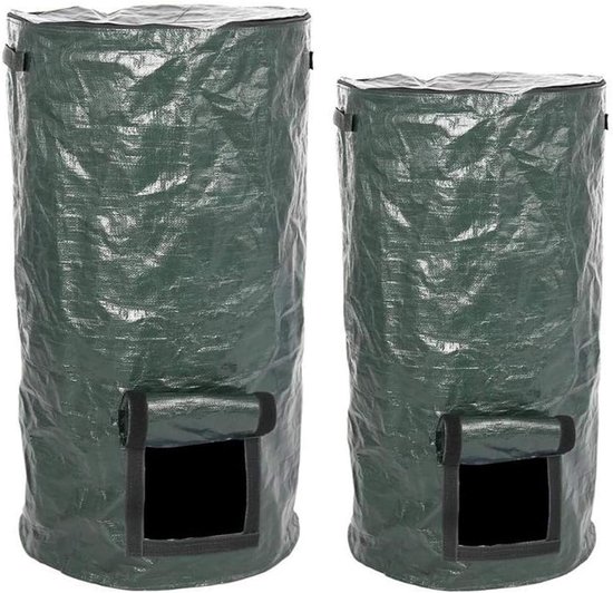 Compostzak - Tuinafval zak - Composteren van afval - Ventilatie ontwerp - 45x80 cm - Donkergroen