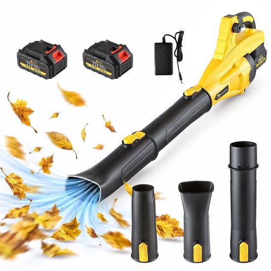 CONENTOOL Accu Bladblazer 21V Borstelloos - 1200W - 3 snelheden 2x 4.0Ah accu