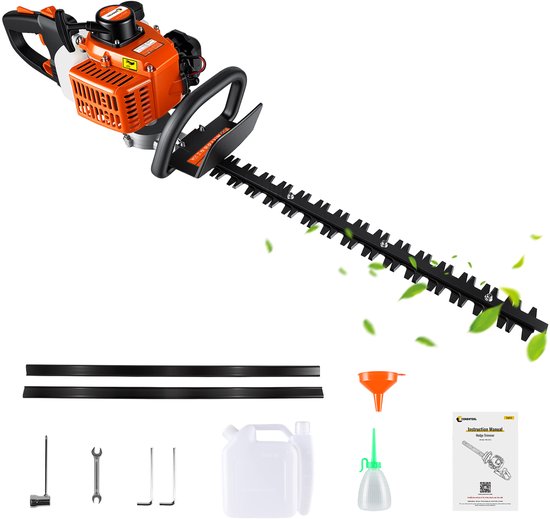 CONENTOOL Benzine Heggenschaar - 22,5 cc 2-taktmotor - 60 cm zwaardlengte - Ergonomisch design - Geschikt voor tuinonderhoud en hegonderhoud van Merkloos	
