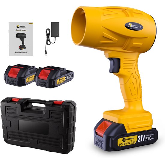 CONENTOOL Handblazer - Draadloze Bladblazer - 200M/S - Incl. 2x 2000mAh Accu's & Oplader - Multi-inzetbaar voor Tuin, Auto van Merkloos	